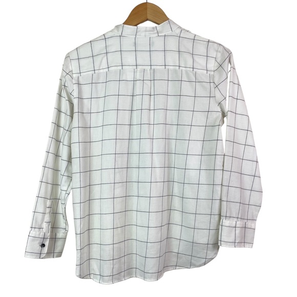Madewell Flannel Tie-Neck Button Down Shirt in Windowpane K0191 Size Small New - Picture 5 of 16